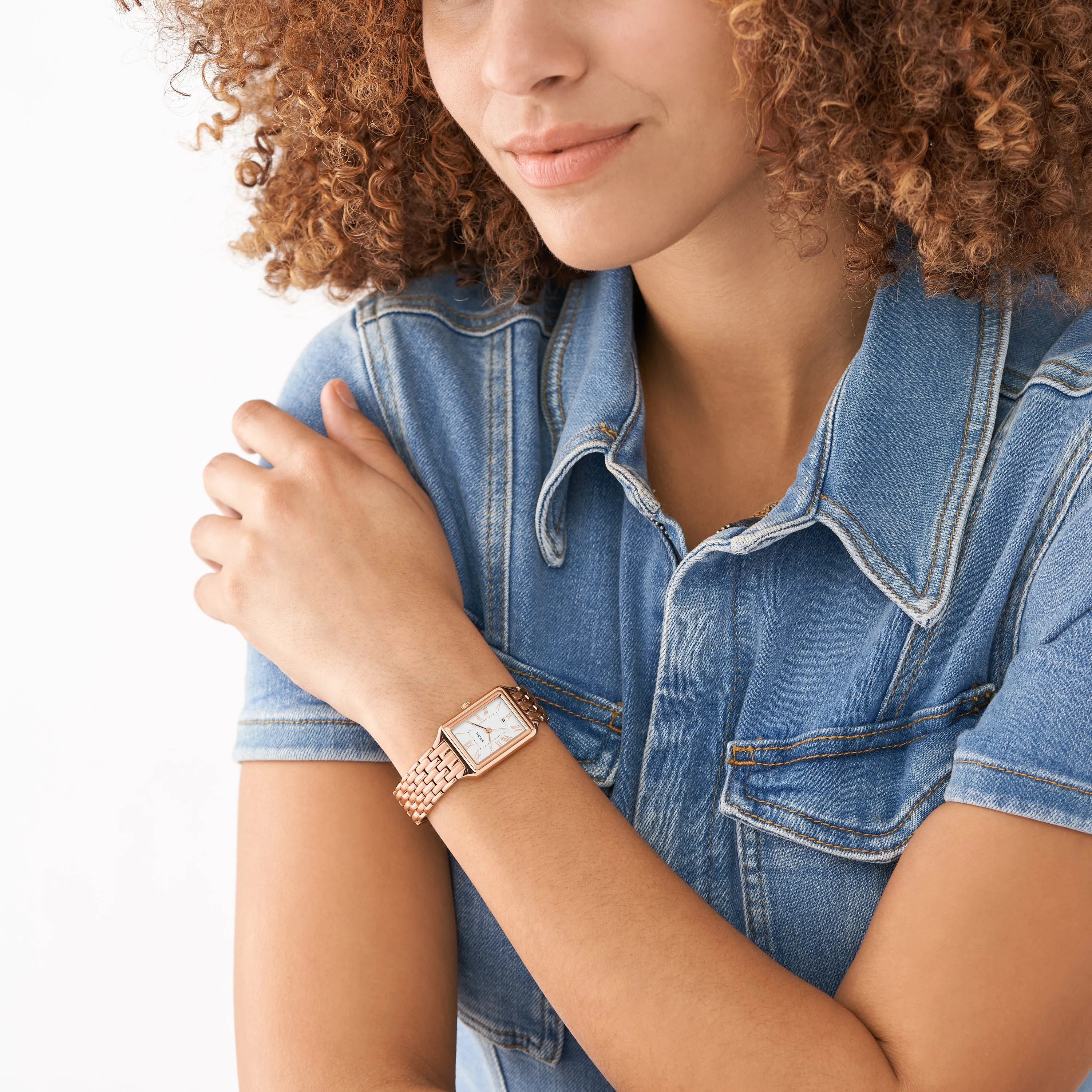 Raquel Three-Hand Date Rose Gold-Tone Stainless Steel Watch