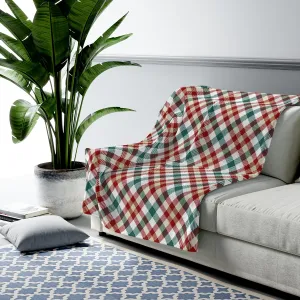 Red and Green Plaid Plush Blanket Throw