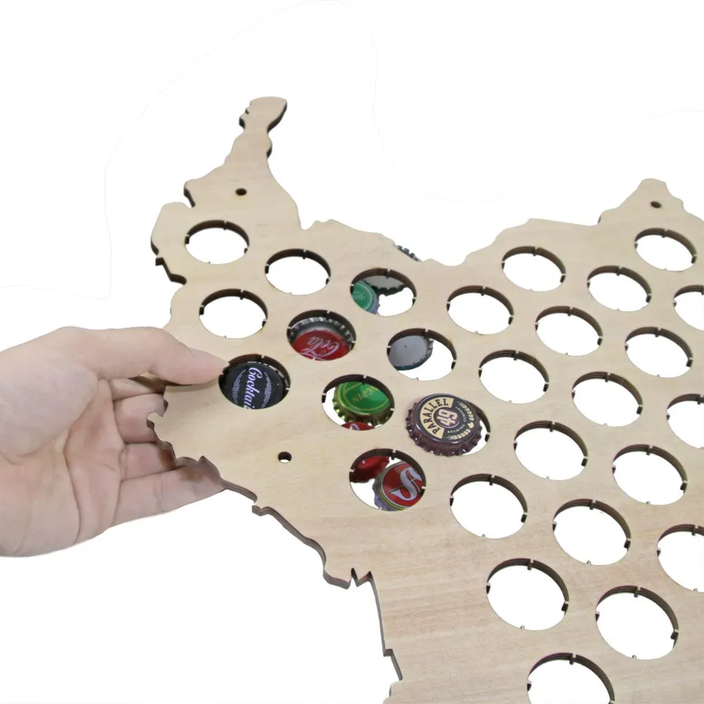 Republic of Colombia Wooden Bottle Cap Display Map Beer Cap Map Columbia Map Novelty Wood Map Home Decoration Accessories