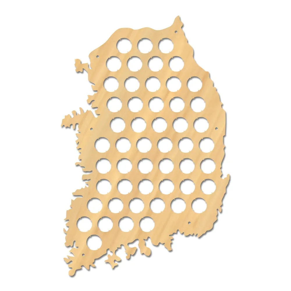 Republic Of Korea  Cap Map Wooden Korea Decor Asian Map Of Korea  Bottle Cap Display Holder Man Cave  Lovers Gift