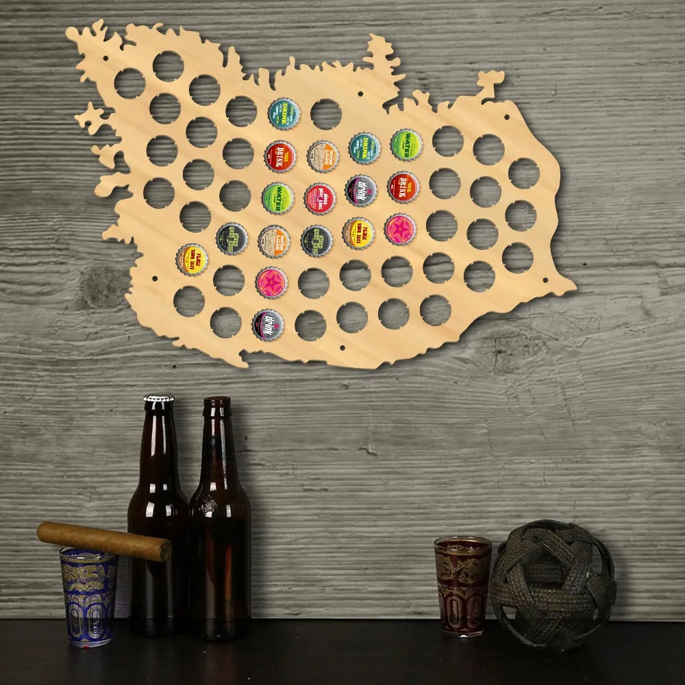 Republic Of Korea  Cap Map Wooden Korea Decor Asian Map Of Korea  Bottle Cap Display Holder Man Cave  Lovers Gift