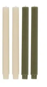 Ribbed Set 4 Candle Earth Tones