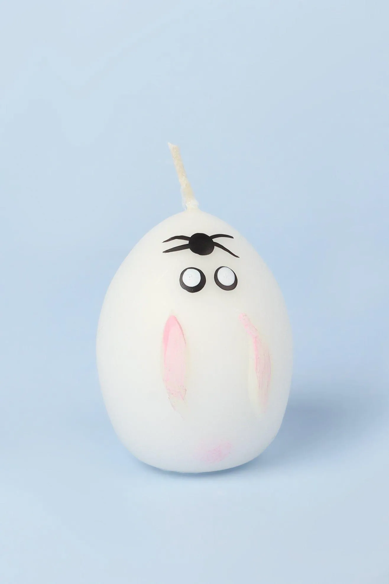 Set of 6 - Hoppy Easter Egg Candles - White