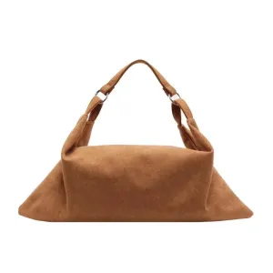 Shoulder Bags Nubuck Velvet Leather Women's Large Zipper Soft Handbags