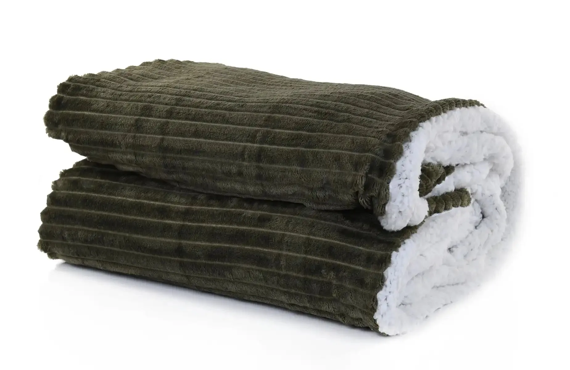 Striped Double Side Fleece/Sherpa Blanket (180 x 220)