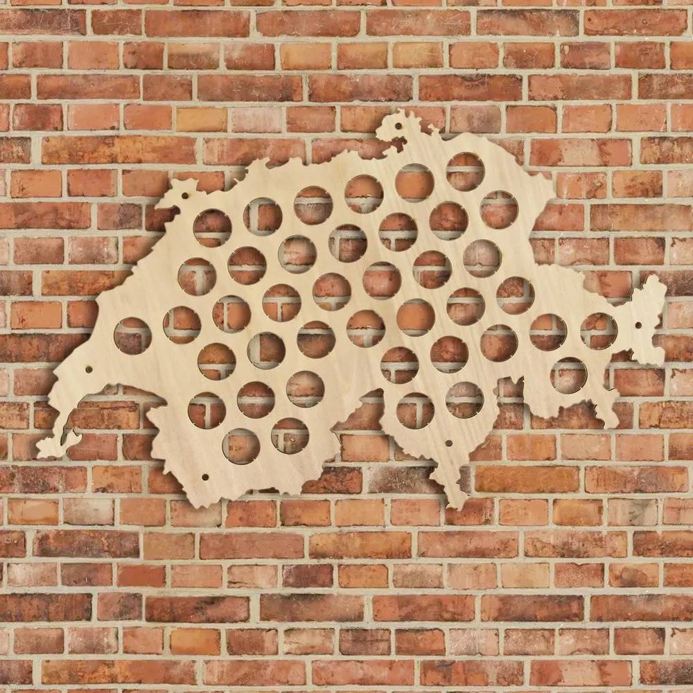 Swiss Beer Cap Map Bottle Cap Map Of Switzerland Best Gift Patriotic Wall Decor Wooden Hanging Craft Map for Beer Aficionado