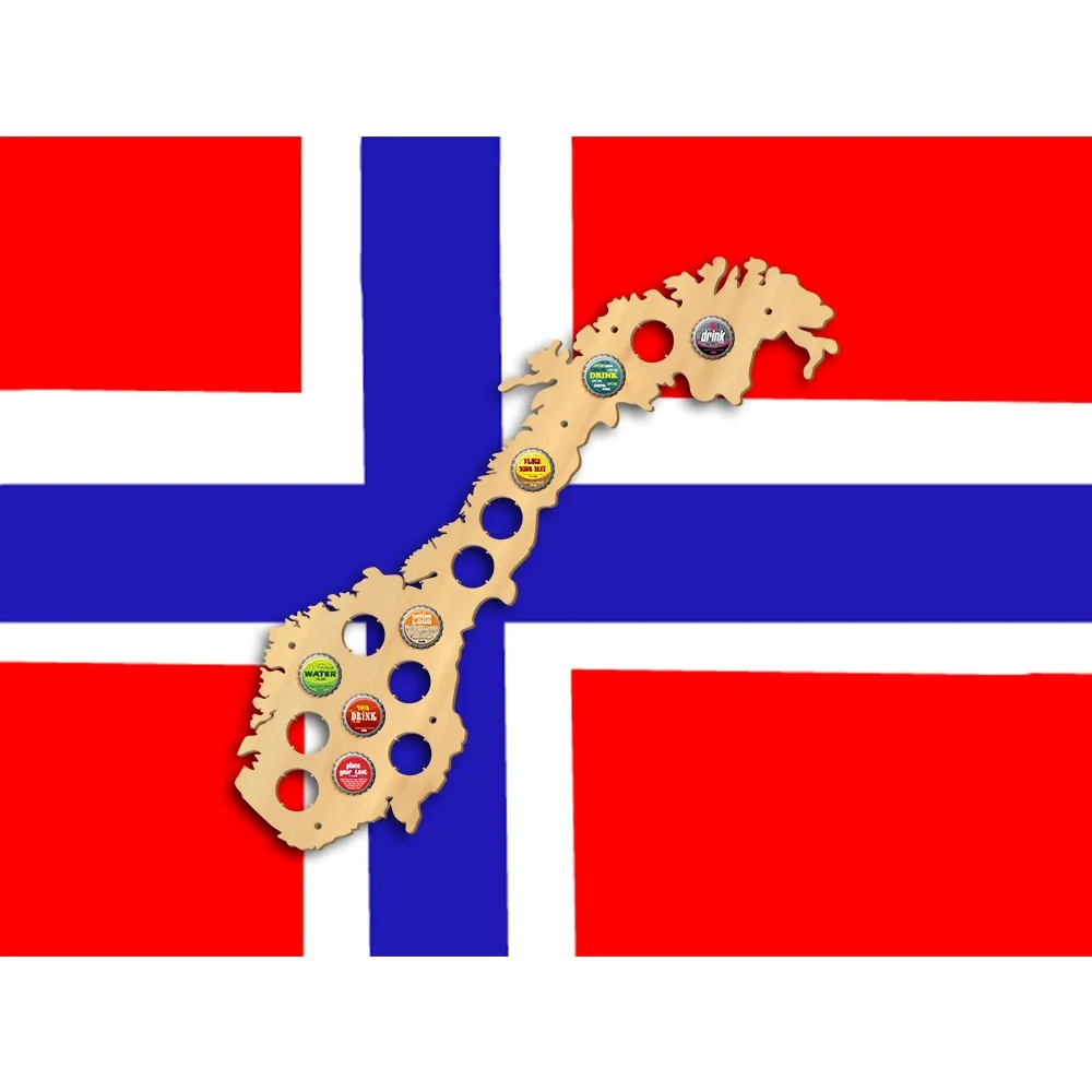 the Kingdom of Norway  Cap Map Pub Bar Wooden Wall Sign  Bottle Cap Display Holder Patriotic Man Cave  Lovers Gift
