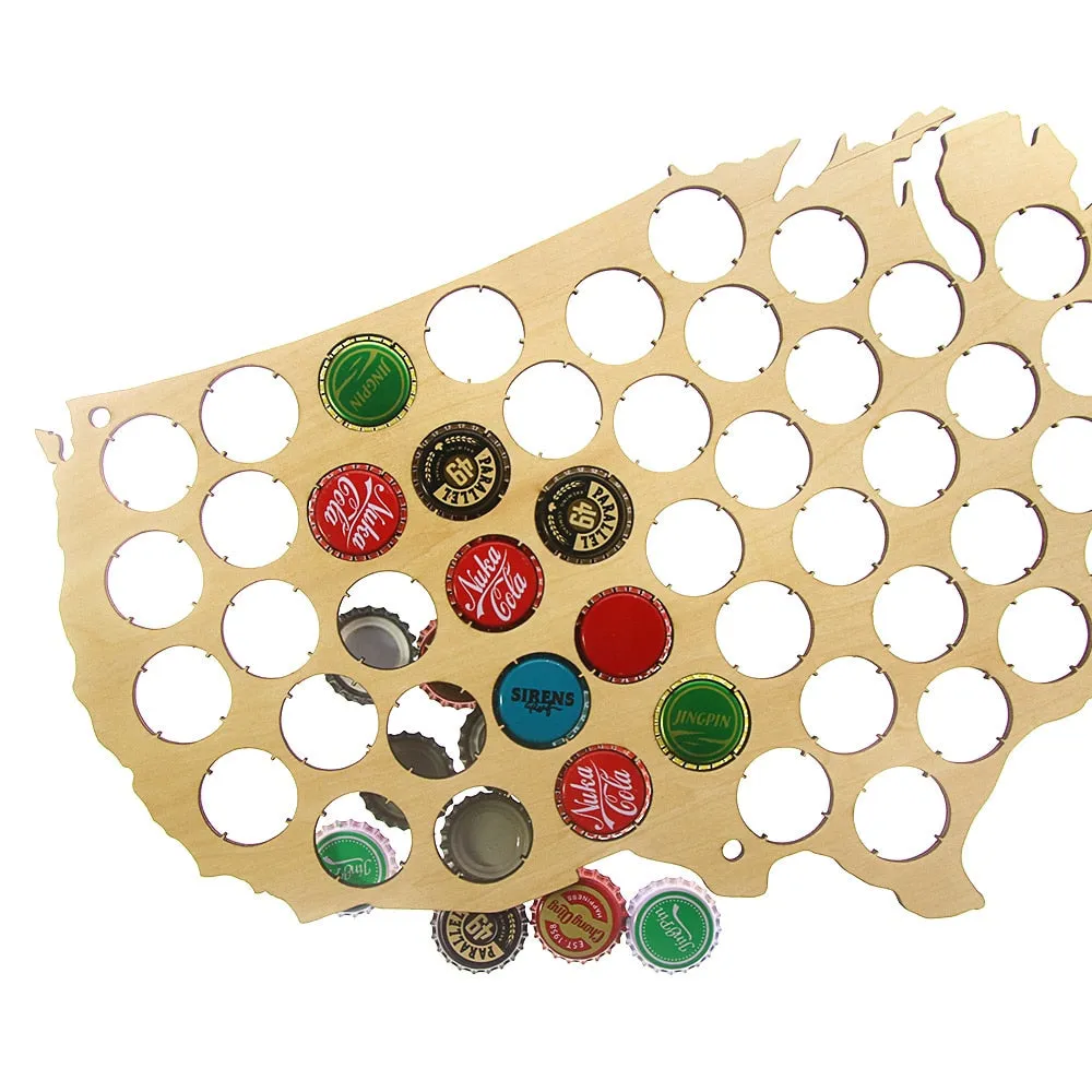 USA Patriotic Wooden  Cap Maps  Bottle Caps Map of USA Display Board  Board  Decor For Cap Collectors