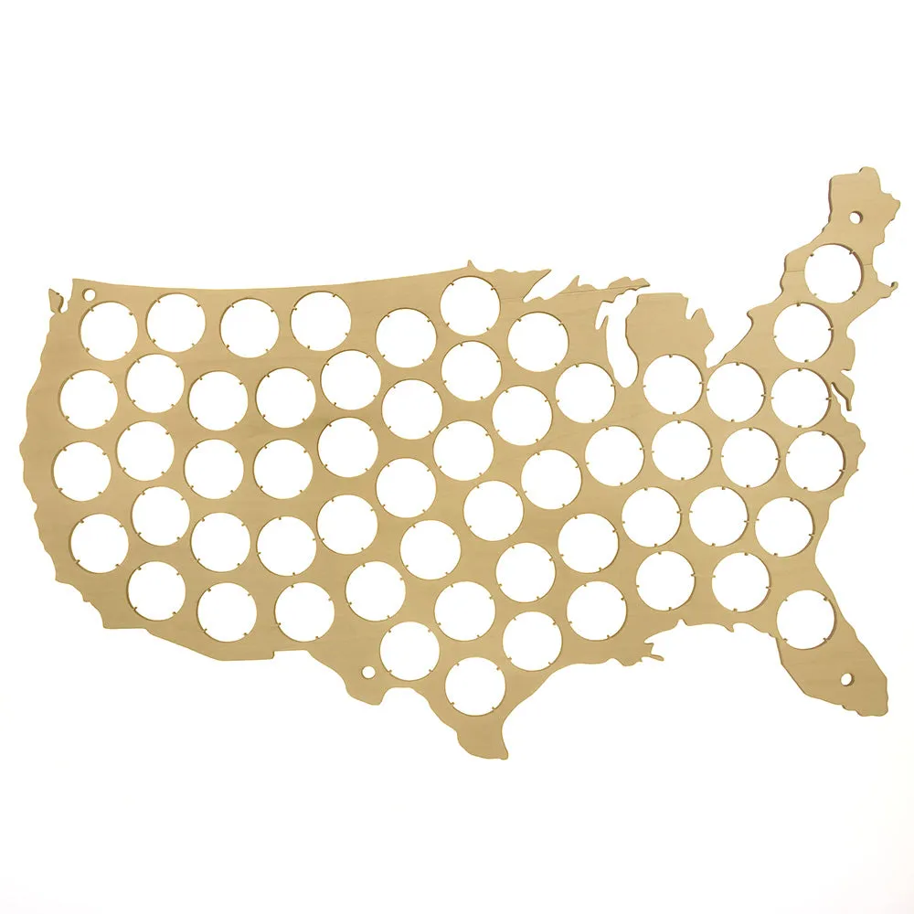 USA Patriotic Wooden  Cap Maps  Bottle Caps Map of USA Display Board  Board  Decor For Cap Collectors