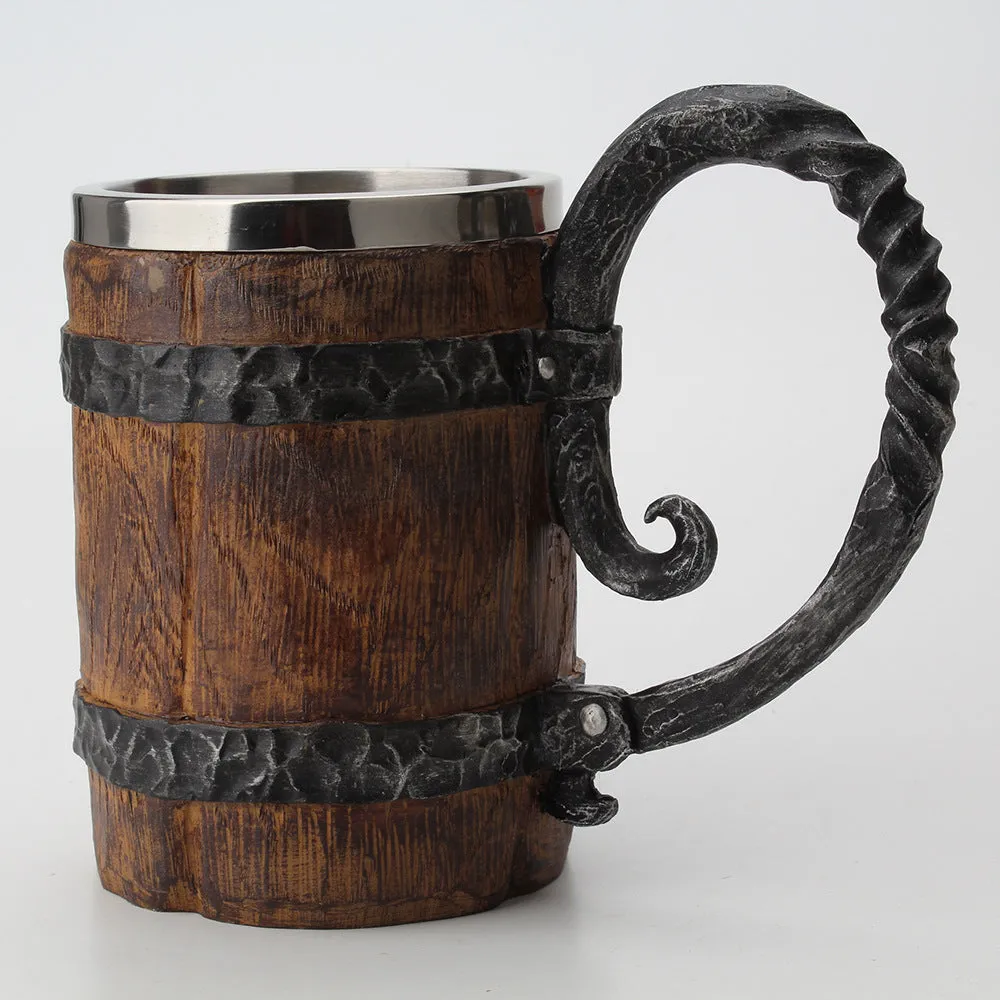Viking Wood Style Beer Mug