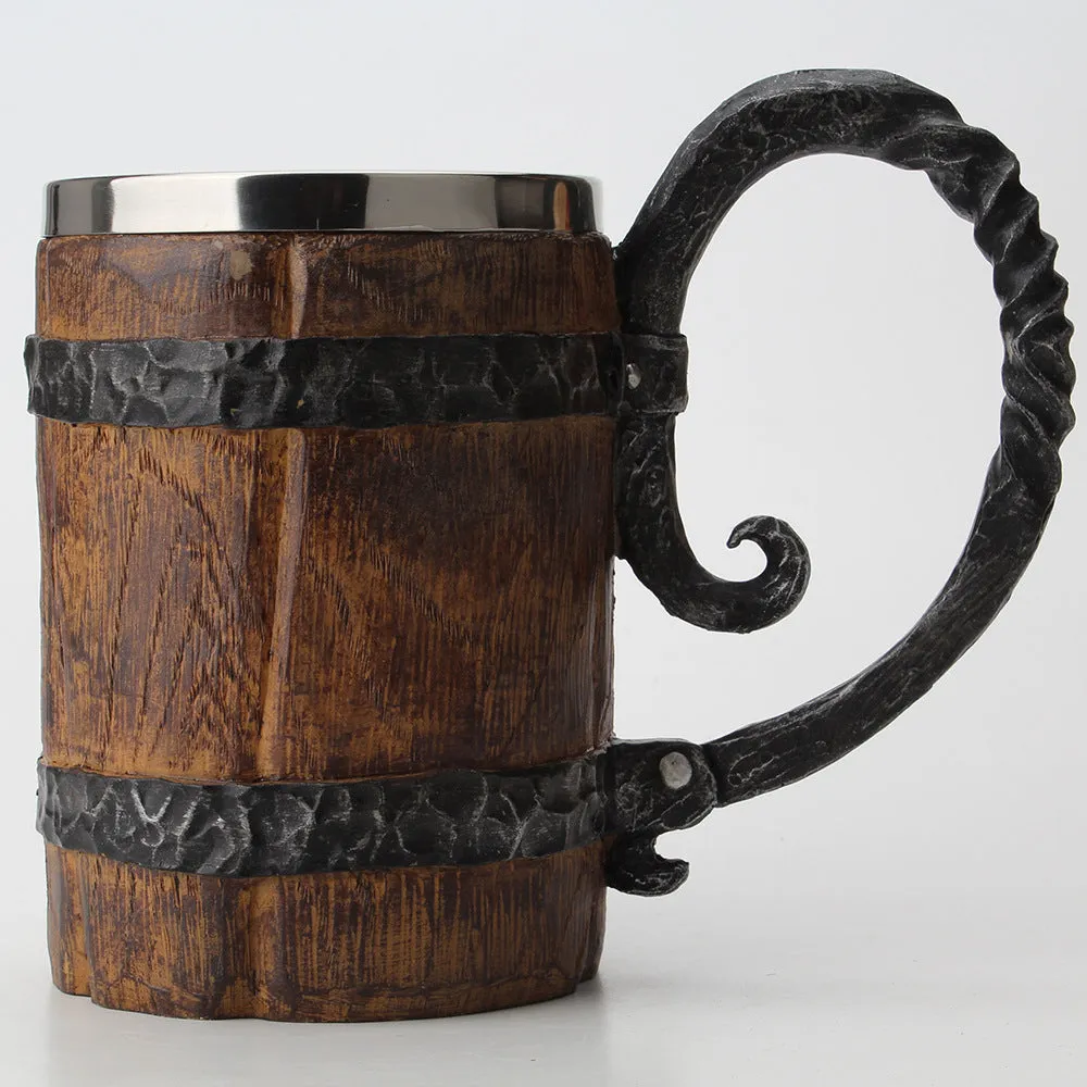 Viking Wood Style Beer Mug