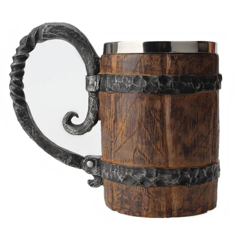 Viking Wood Style Beer Mug