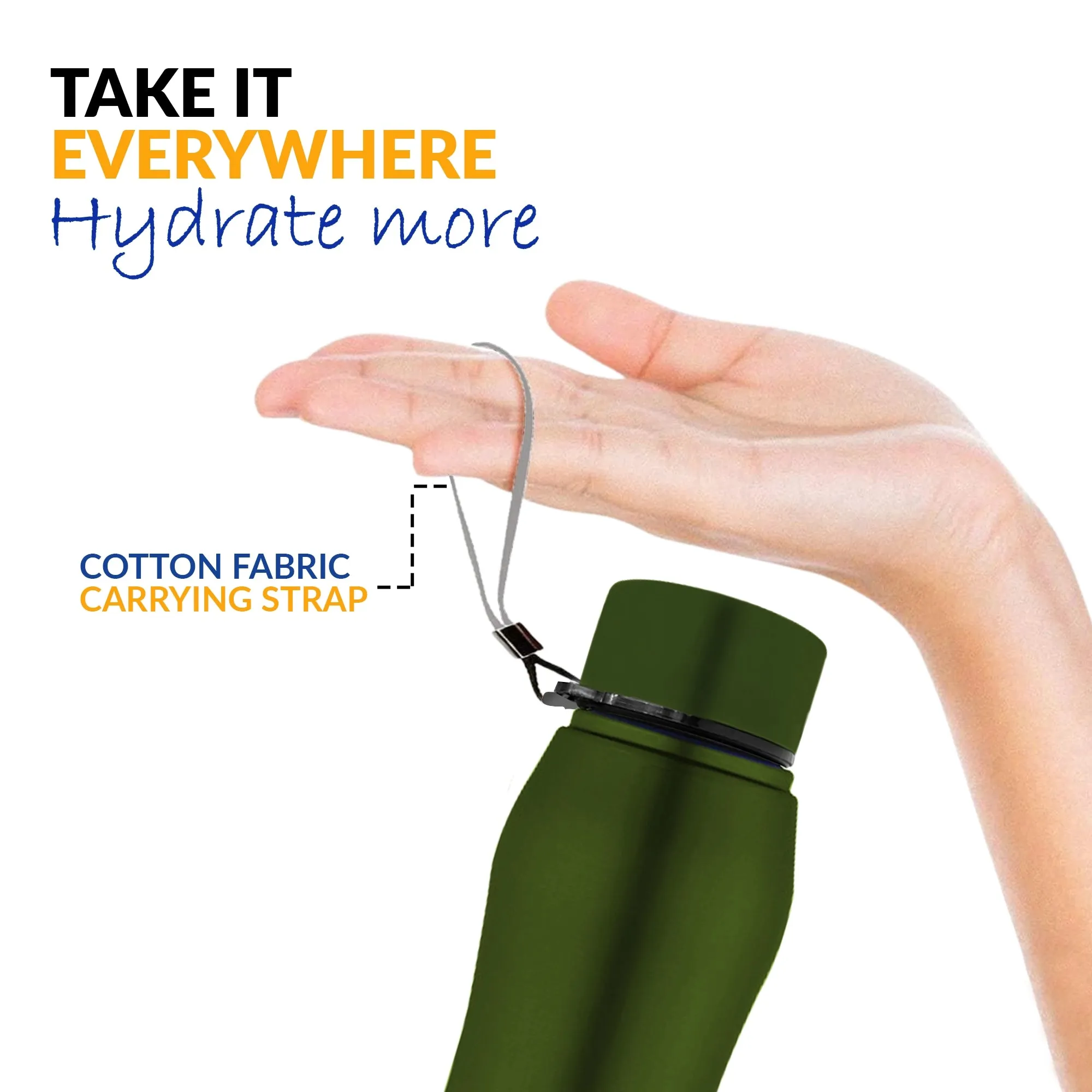 WErFIT Stainless Steel Sports Water Bottle for Gym Park Cycling Yoga Office School 750 ml Bottle  (Pack of 1, Green, Steel)