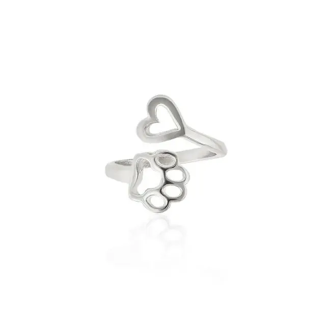 Women's Paw Heart Ring