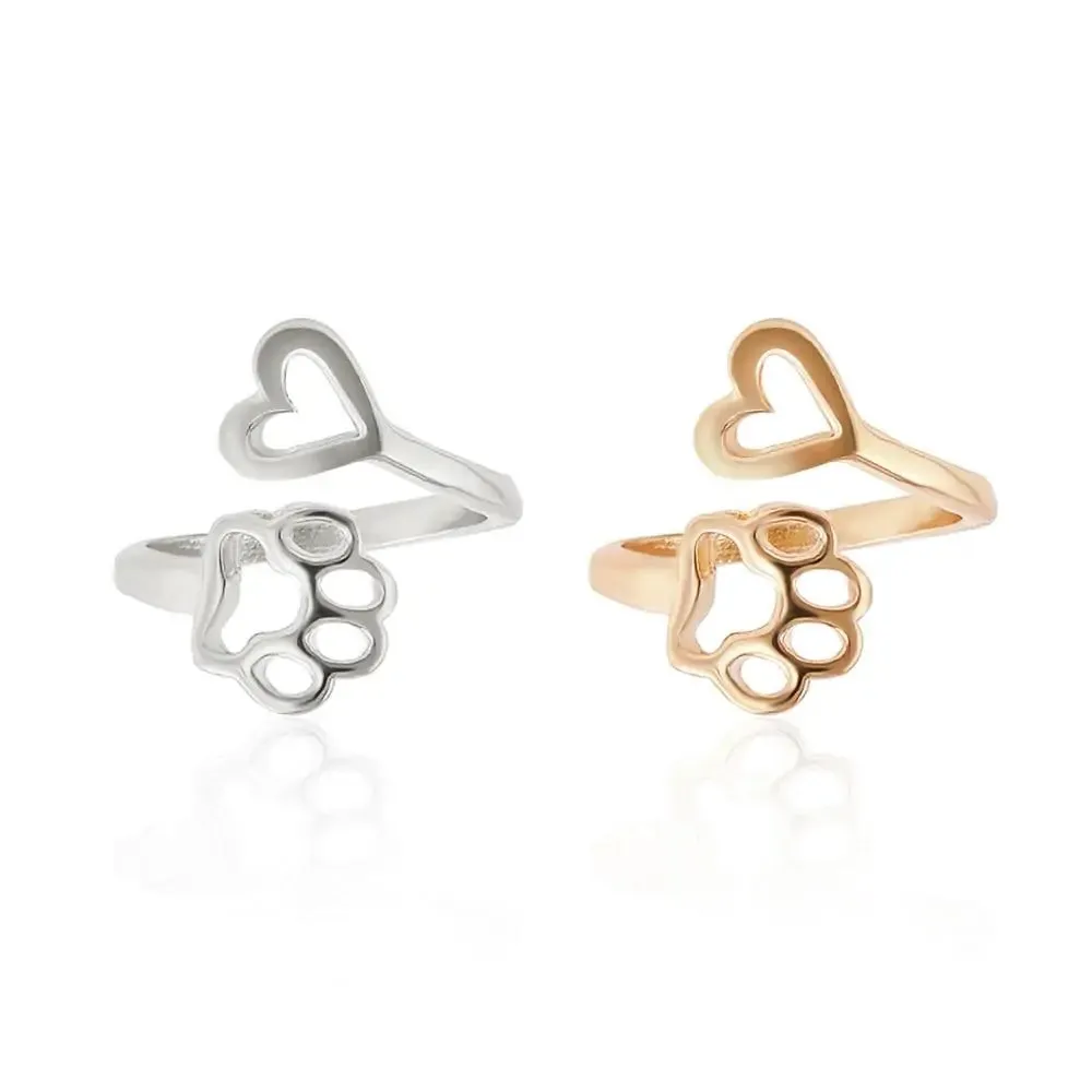 Women's Paw Heart Ring