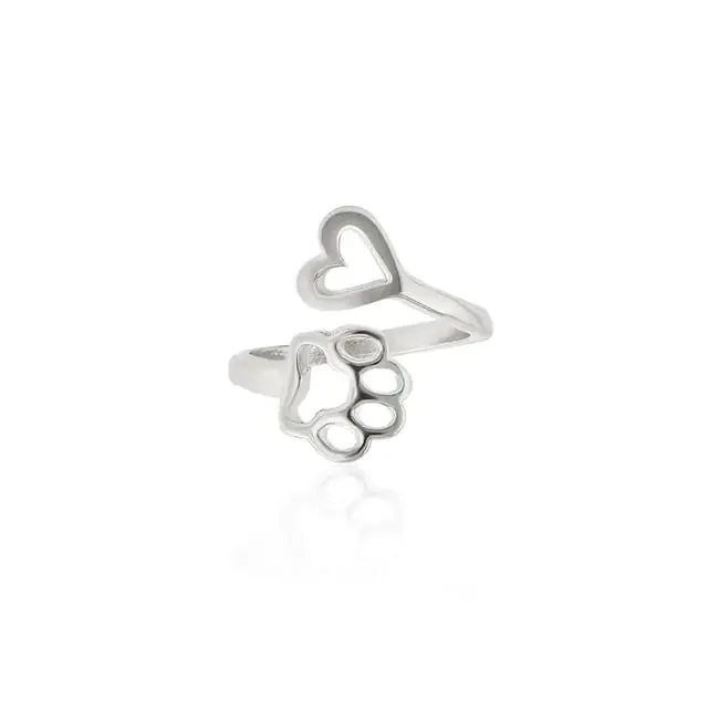 Women's Paw Heart Ring