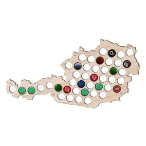 Wooden  Cap Maps  Bottle Caps Map of Austria  Board For Cap Collector  Drinker Wood Crafts Austrian Map