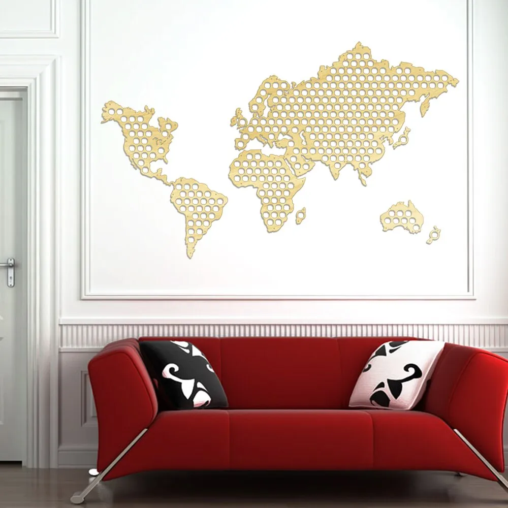 World Map Bottle  Cap Map Wooden Craft   Cap Collector World Map Design Gift For  Lover